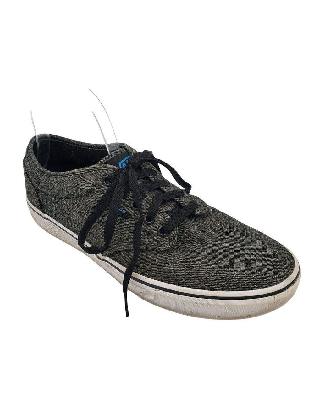 VANS Atwood Dark Gray Canvas Casual Skateboard Sneakers Shoes Men 9.5 Women 11
